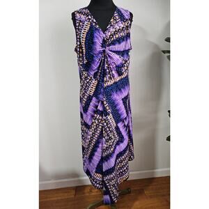 EUC Chico's Women's Sleeveless Slinky Asymmetric Maxi Dress 3 XL 16